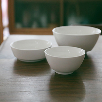 Glutinous rice porcelain) National white porcelain rice bowl noodle bowl soup bowl plate small dish ceramic tableware warm texture