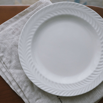 Glutinous rice porcelain) national vintage Japanese ceramic dinner plate rosemary relief disc ceramic tableware