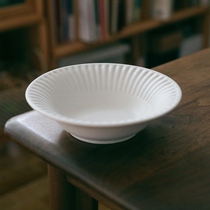 Glutinous rice porcelain) National Jingdezhen round scraped plate Japanese tableware plate deep plate salad plate