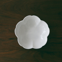 Glutinous rice porcelain) national export white porcelain petal plate cherry blossom plate super beautiful small plate dinner plate snack plate