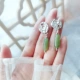 Серьги из нефрита, серебро 999 пробы