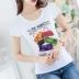 Áo thun trắng tay ngắn nữ mùa hè thời trang hoang dã đơn giản tuổi trung niên cỡ lớn áo sơ mi nữ áo thun đáy - Áo phông áo thun tay lỡ Áo phông