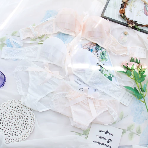 Белый бюстгалтер, комплект, тонкий летний японский бюстгальтер без косточек