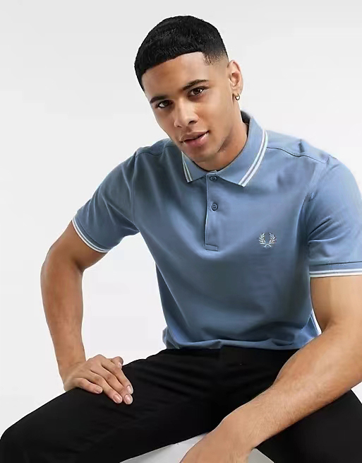 Yingmaispairei White Men's Slim Fit Turn-Down Collar Short-Sleeve T-Shirt Simple Classic Base Polo Shirt