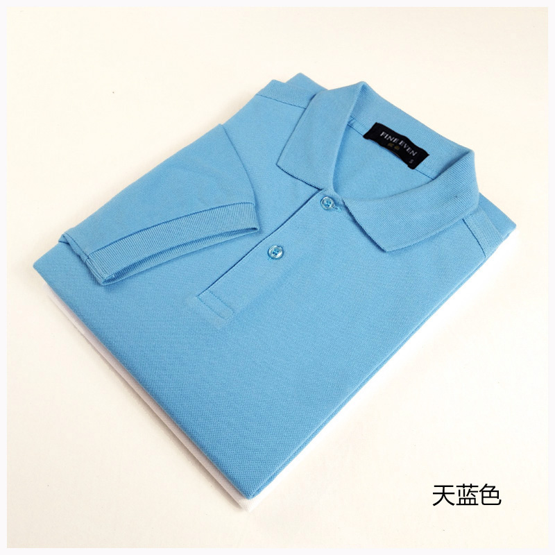 Anh lúa mì tai màu lúa mì tinh khiết cổ điển bông sườn ngắn tay áo polo nam áo thun mỏng áo cotton nam