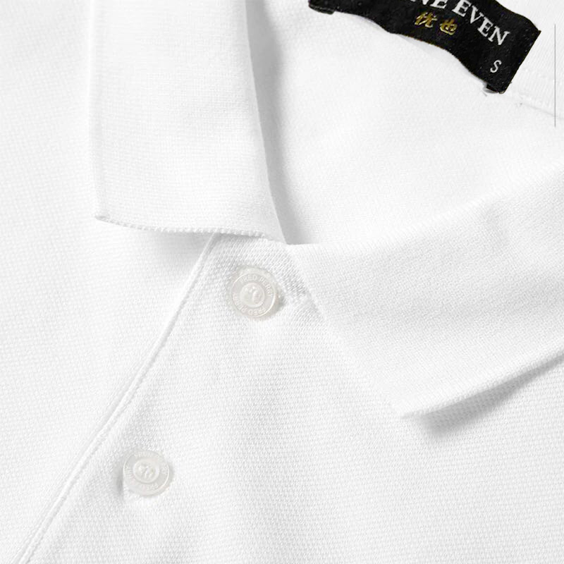 Anh lúa mì tai màu lúa mì tinh khiết cổ điển bông sườn ngắn tay áo polo nam áo thun mỏng áo cotton nam