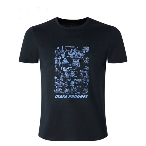 埃森图 Хлопковая комфортная трендовая базовая футболка с круглым воротником для отдыха, короткий рукав