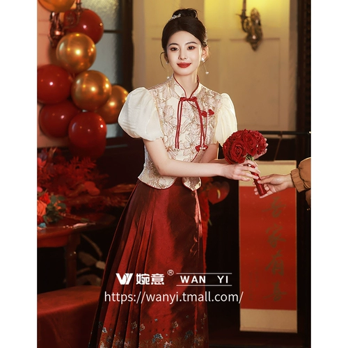 Вечернее платье, весеннее летнее свадебное платье, традиционный свадебный наряд Сюхэ, китайский стиль