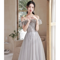 D-017 Высококачественная серая модель средней длины [одно плечо лепестки]]