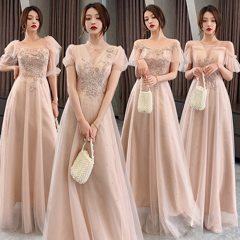 Bridesmaid dress Women's 2022 new Summer Thin Veil Temperament Sisters Skirt Bridesmaid's Briefs BRIEF Atmosphere