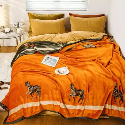 Coral velvet blanket Flannel blanket thick warm winter sheets people dormitory student office nap blanket