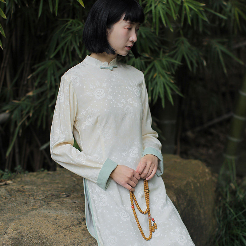Special Price China Wind Elements Women's Clothing Pli Dresses Clothing Display Slim Odei Qipao Blouses Youthful high-end temperament