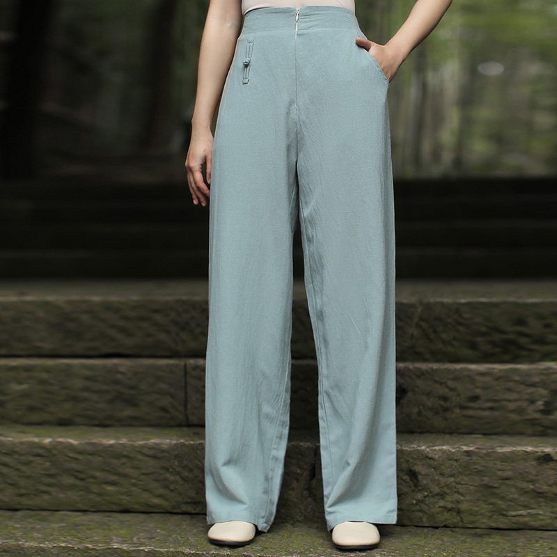 Pituitary straight drum pants female display slim summer pendant sensation casual long pants tightness waist retro little sub tea sweatpants