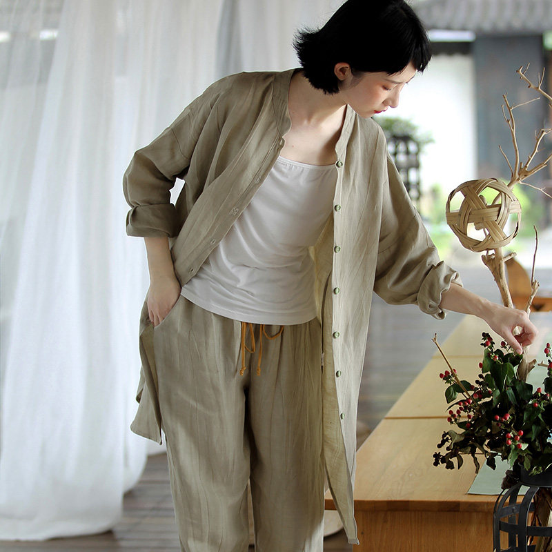 Two Festive Chinese Coats China Wind National Tide Women's Clothing Buddhist Xia Zen Yamei Aesthetic Clothing Linen Must-feel Casual Cardigan