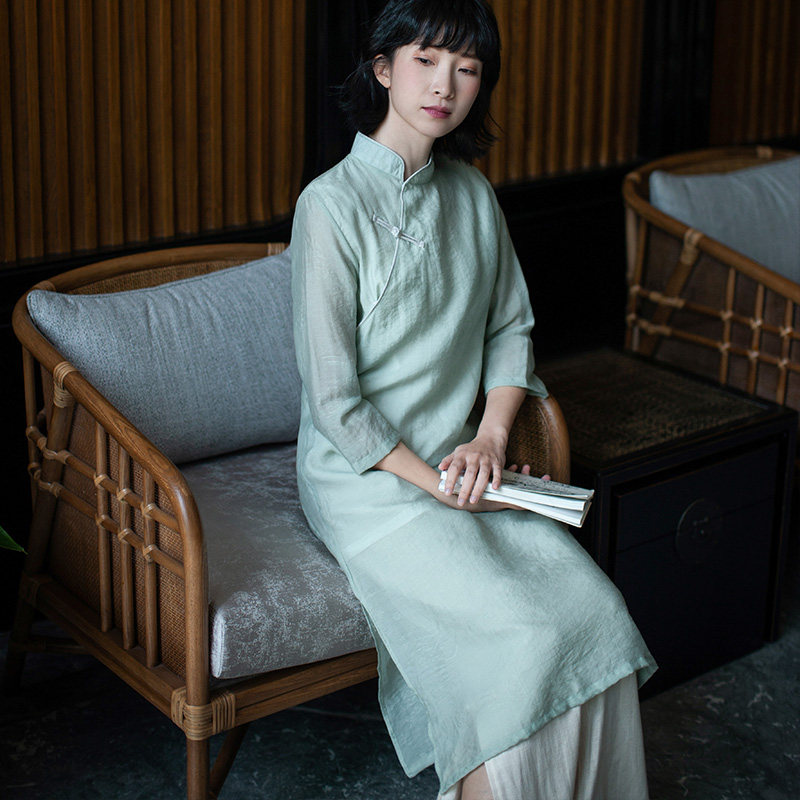 Erxi tea suit female summer Buddha style Zen skirt