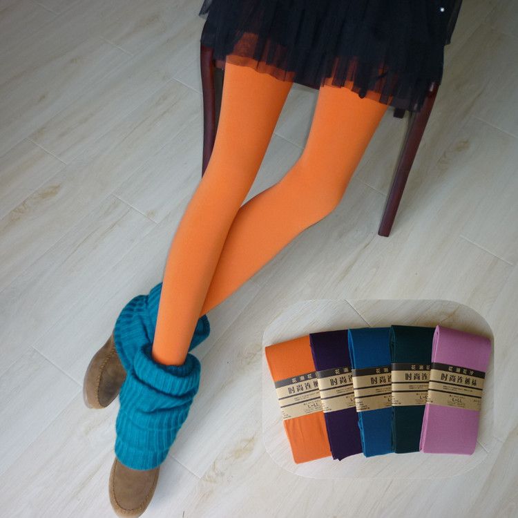 120D Velvet Colorful Pantyhose Japanese Candy-Colored Leggings for Women Spring, Autumn, Winter Thickened Multi-Color