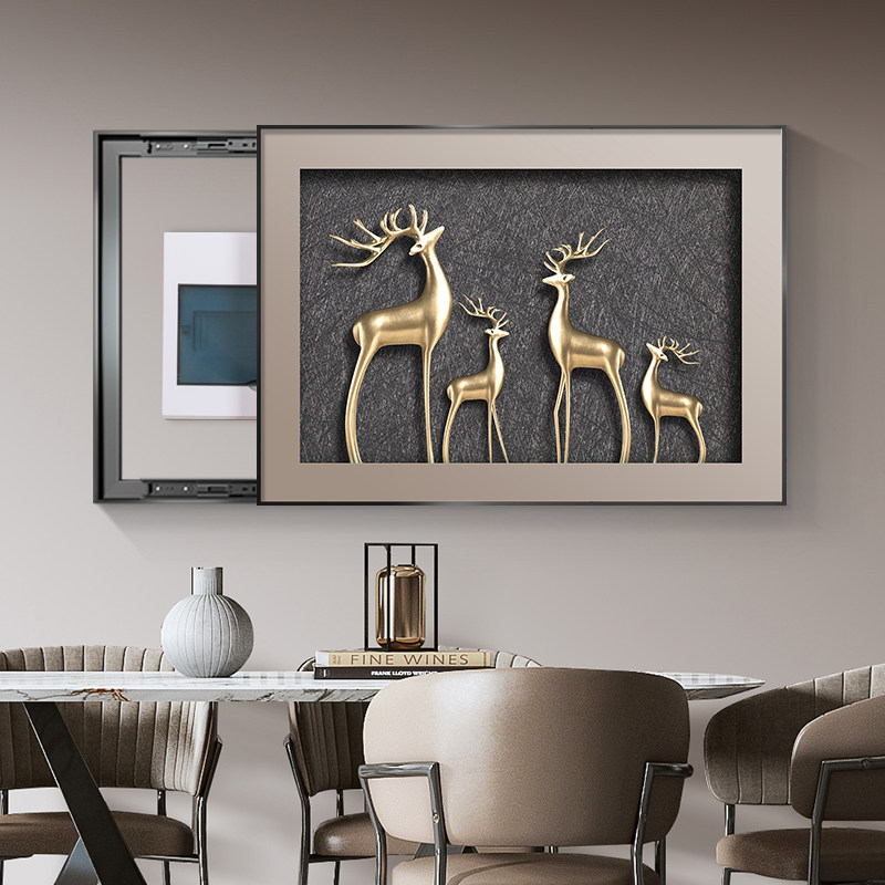 Modern light luxury meter box decorative painting elk simple abstract dining room distribution box blocking mural switch box hanging painting