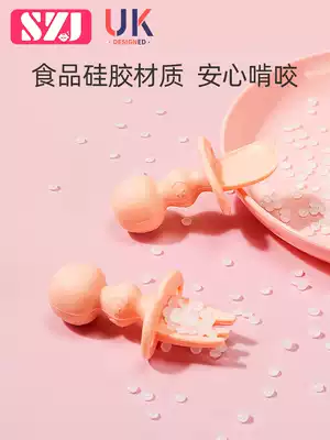 Baby spoon learning to eat training newborn baby eating short handle silicone fork spoon children's tableware set set non-staple food tools