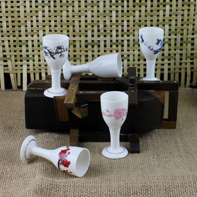 Jingdezhen Màu Xanh và Trắng 10 ml ML Nhỏ Wine Glass Rượu Vang Trắng Gốm Cốc Tinh Thần Wine Cup Swallow Ly Rượu Đặt