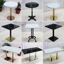 Marble small round table square table milk tea shop Western food cafe Net red table spot simple long square table fast table