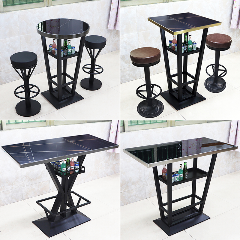 Custom-made bar scattered table bar table KTV night scene clear bar quiet bar rock plate glass light luxury Phnom Penh bar spot