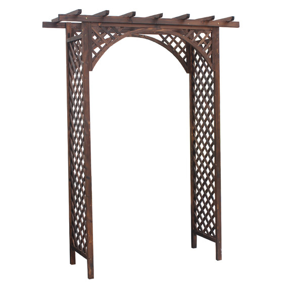 Anticorrosive wood arch, solid wood flower stand, climbing vine flower stand, solid wood arched courtyard grape rack, rose outdoor garden door