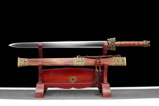 Handmade Qin sword pure copper Chu and Han swords collection grade hundred steel one-piece sword gift film and television sword town house not edged