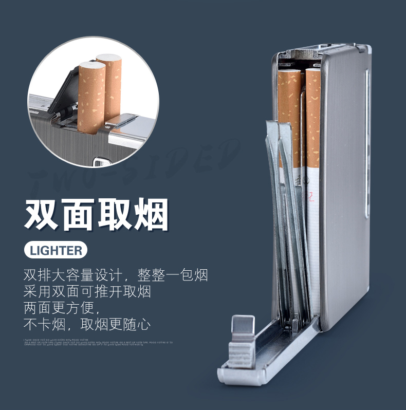 Hộp đựng thuốc lá tự động 20 que thuốc lá bật lửa USB sạc nhẹ hơn thuốc lá điện tử nhẹ hơn - Bật lửa bật lửa khò