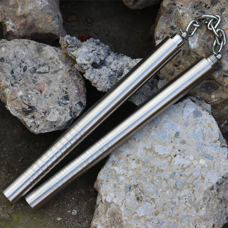 2-in-1 stainless steel double stick martial arts double knuckle stick beginner children dual-use combat practice stick taekwondo