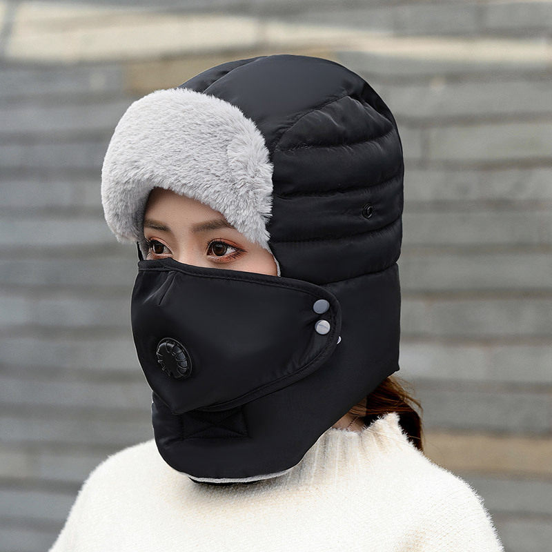 Thickened warm cycling windbreak hat winter outdoor fleece hat men sports cold hat female autumn winter electric car hat