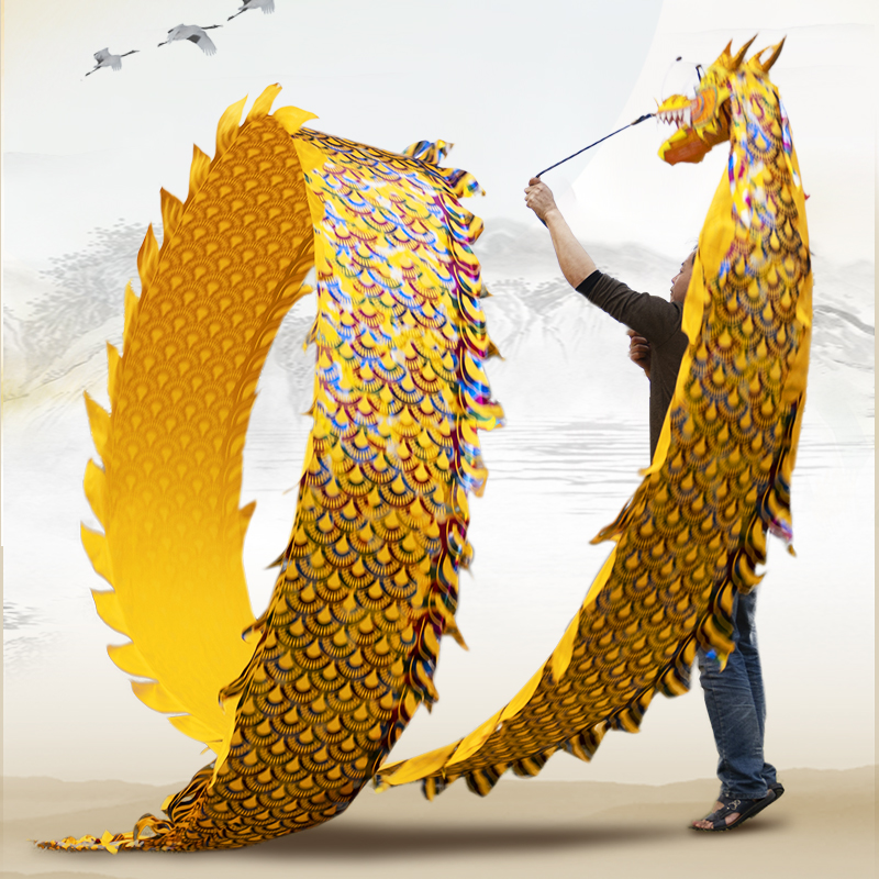Fitness dragon ribbon Throw dragon Square dance streamer faucet Children's hand dragon dance Dragon old man dragon dance dragon play props set