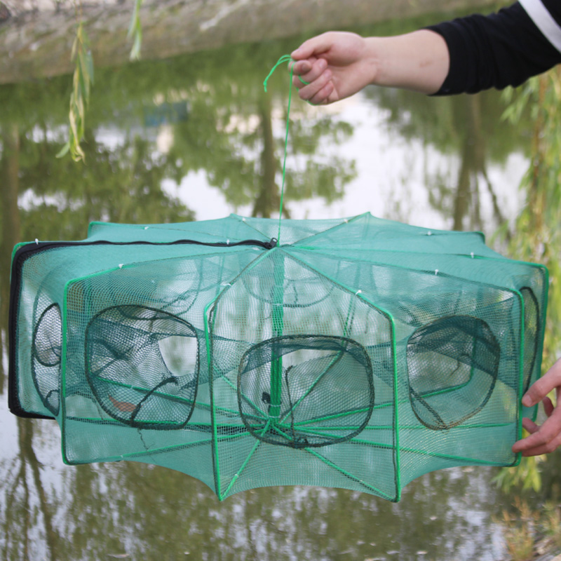 Folding fish net fishing net cage fishing cage yellow cage lobster net catching shrimp crab cage tool automatically catch fish artifact