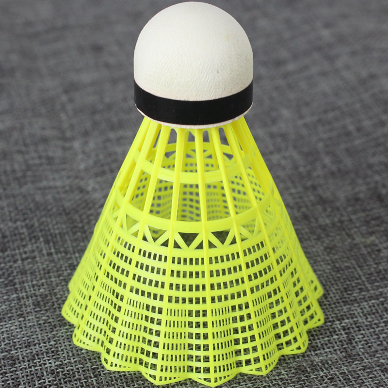 6 pieces of windproof resistant badminton outdoor nylon plastic practice competition 12 training with yellow