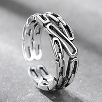 Day series Korean version retro to make old ring men and women quick hand shake-up red personality tide man opening ring ornament
