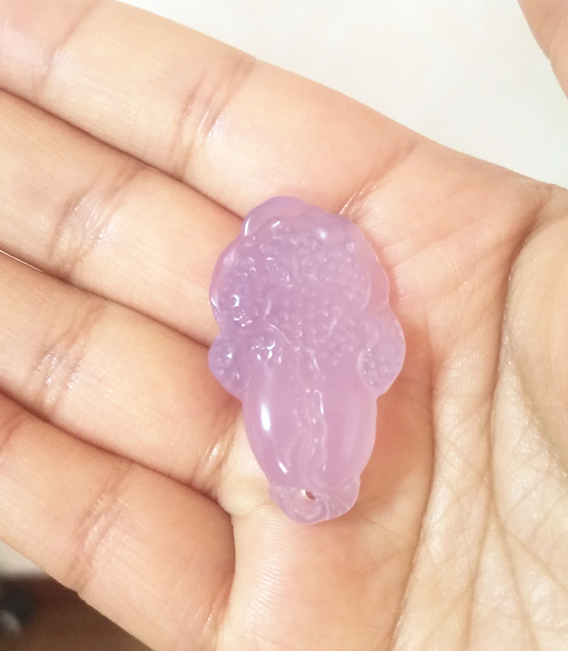 Shaanxi Lantian jade hibiscus jade pendant natural jade pendant jade cabbage 3 5*2 0 SF