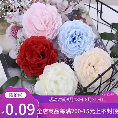 Wedding simulation flower material Foreign peony flower head flower pole Wedding hall scene decoration floral stage background decoration fake flower