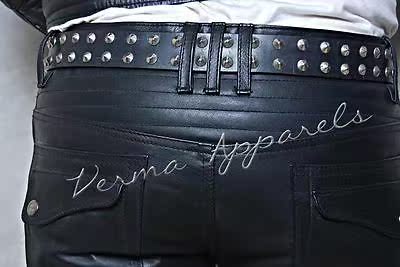 Mua quần nam xe máy mùa thu đông thời trang quần da xu hướng quần quần bị ám ảnh bởi punk rock tights chân - Quần da quần lửng nam