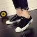 Phiên bản tiếng Hàn của giày lười Velcro Giày nam thoáng khí khóa giày đế bằng cho học sinh - Plimsolls giày thể thao adidas nam Plimsolls