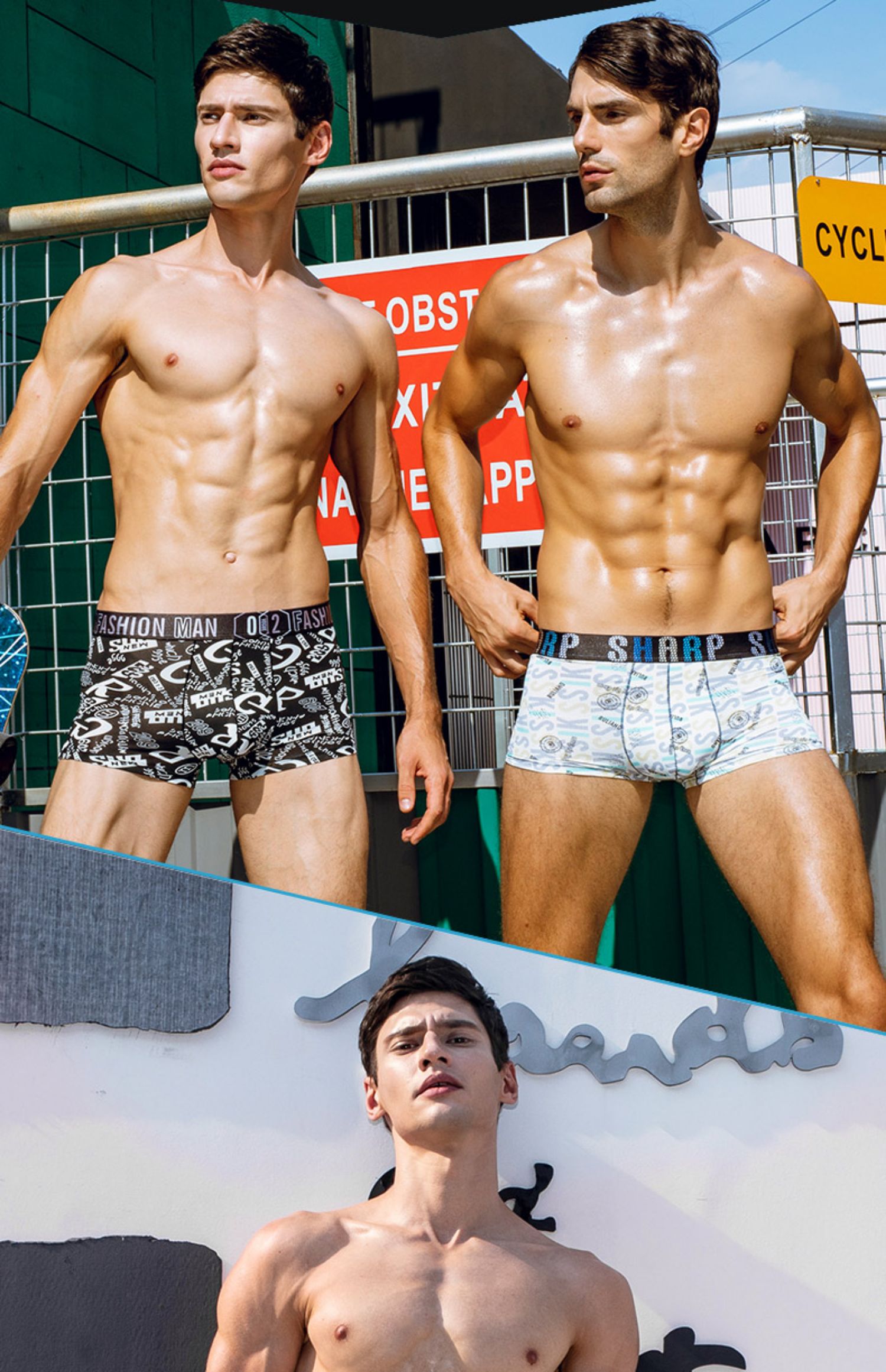 Nam Cực đồ lót nam boyshort băng lụa siêu mỏng mùa hè bốn góc xu hướng thoáng khí cá tính Sao mã lớn mùa hè - Nam giới shop đồ lót