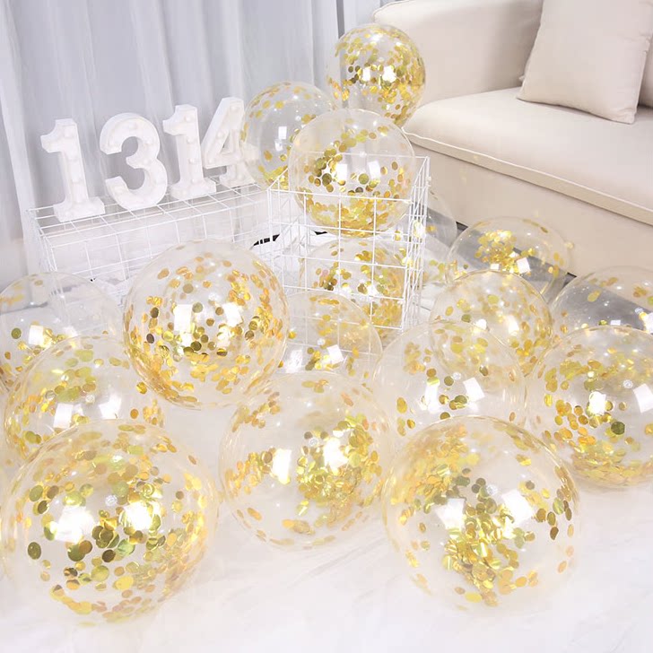 12 inches wedding transparent gold sequins balloon wedding wedding wedding wedding room decoration web celebrity birthday scene layout supplies