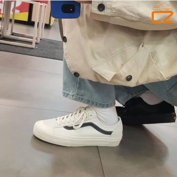 Vans style36 Decon Sf Anaheim bột trắng Navy xanh trắng đen và giày vải thấp giày nữ sneaker