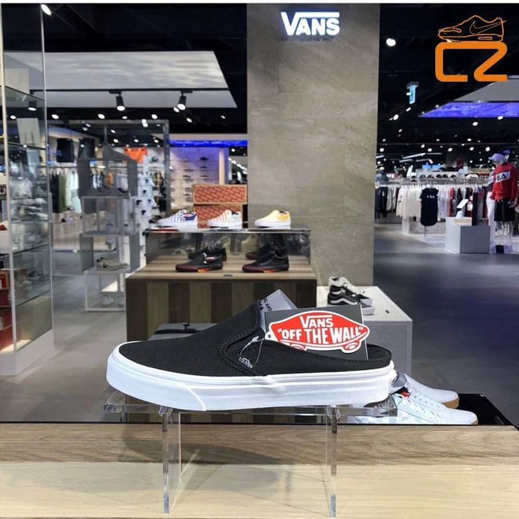 Phát triển sneakers vans os một bàn đạp màu đen và trắng bàn cờ bột màu trắng dép lười biếng nam giới và phụ nữ vải thấp