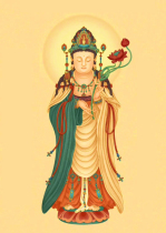 Decorative portrait Mahasthamaprapta Bodhisattva portrait photo paper printing and plastic sealing then made into Buddha statue hanging picture hanging picture