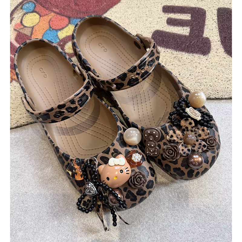 Leopard Print Ballet Clogs for Women, Mary Jane Shoes, 2026 New Summer Slip-On Sandals, Slippers, Beach Shoes Leopard Print Ballet Clogs for Women, Mary Jane Shoes, 2026 New Summer Slip-On Sandals, Slippers, Beach Shoes