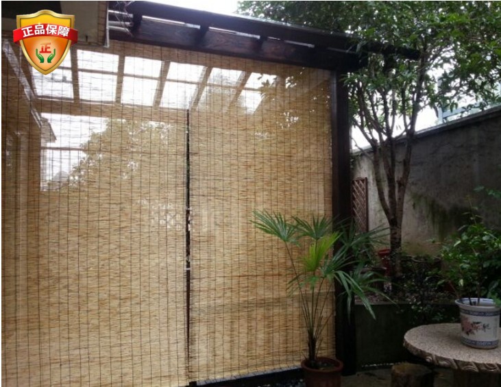 Custom Reed Curtain Roller Blind Pure Handmade Natural Material Balcony Shading Curtain Bamboo Curtain Door Curtain Background Wall