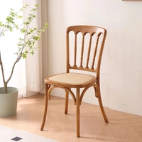 Стул Наполеон 𪨧, цвет средний антик, чехол на сиденье из настоящего ротанга★Импортные бревна★Гарантия 10 лет