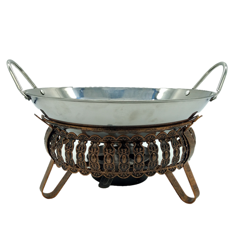 Special thick stainless steel 8 inch pot dry pot solid alcohol rack hot pot pot household small Chinese pan heating furnace