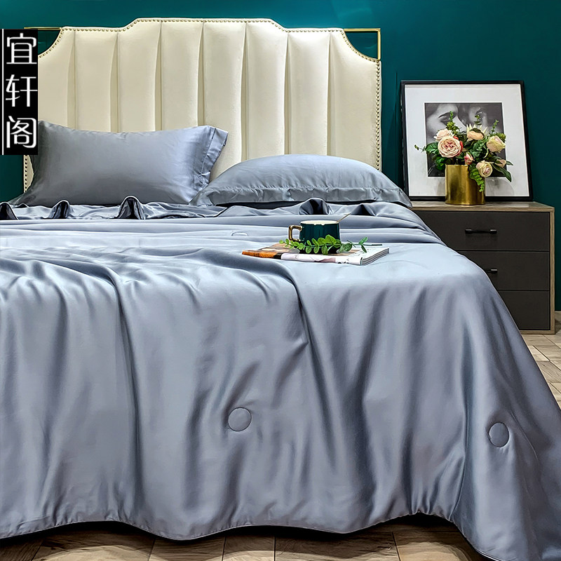 Imported 80 LF Lana fine natural silk Summer cool quilted by pure color minimalist air conditioning by washable naked sleeping ice silk thin quilt