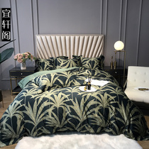 Italy imported high-grade 100 tribute satin cotton horse cotton four-piece set of pure cotton European and American bedding