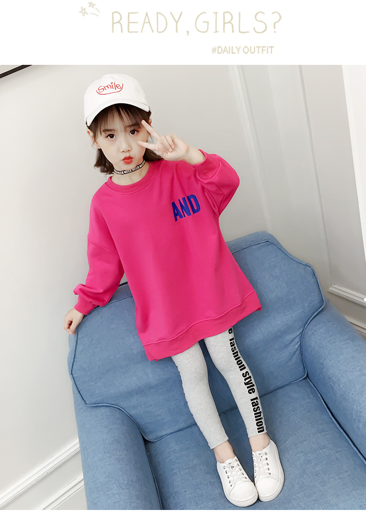 Cô gái mùa thu 2018 áo len trẻ em mới của Hàn Quốc thời trang nước ngoài cho bé gái phù hợp với trẻ lớn hai bộ quần áo thủy triều bộ cotton bé trai đẹp